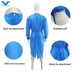 Soft Surgical Gown Hypo Allergenic Blue Isolation Protection
