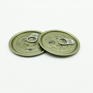 China EOE Food Grade Tin Can Lids Plain Gold Color Round Shaped TFS Material wholesale