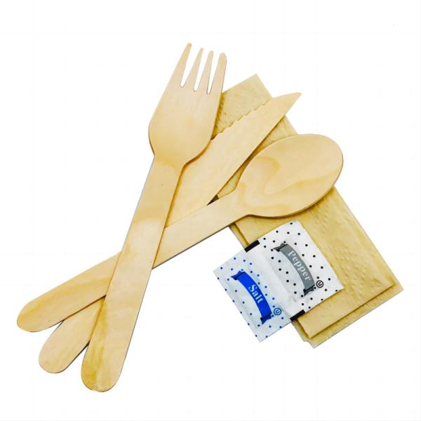 160 mm 100% biodegradable disposable natural wooden knife fork spoon napkin