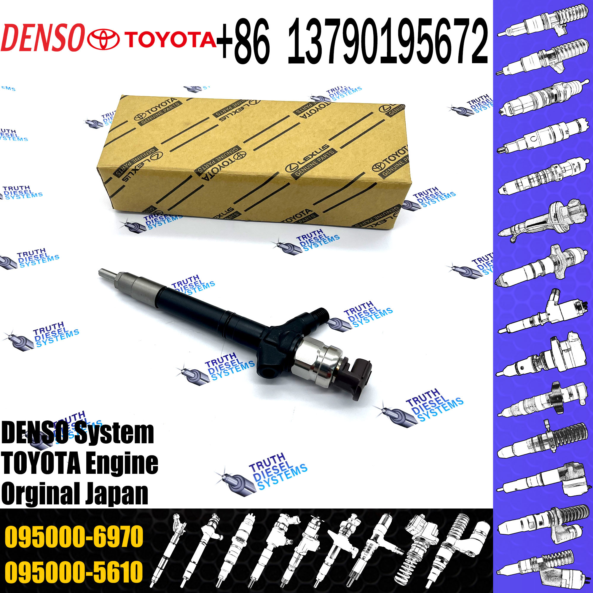 Common Rail Fuel Injector 23670-0R180 095000-7690 095000-7680 095000-7320 095000-7330 095000-6680 095000-6970