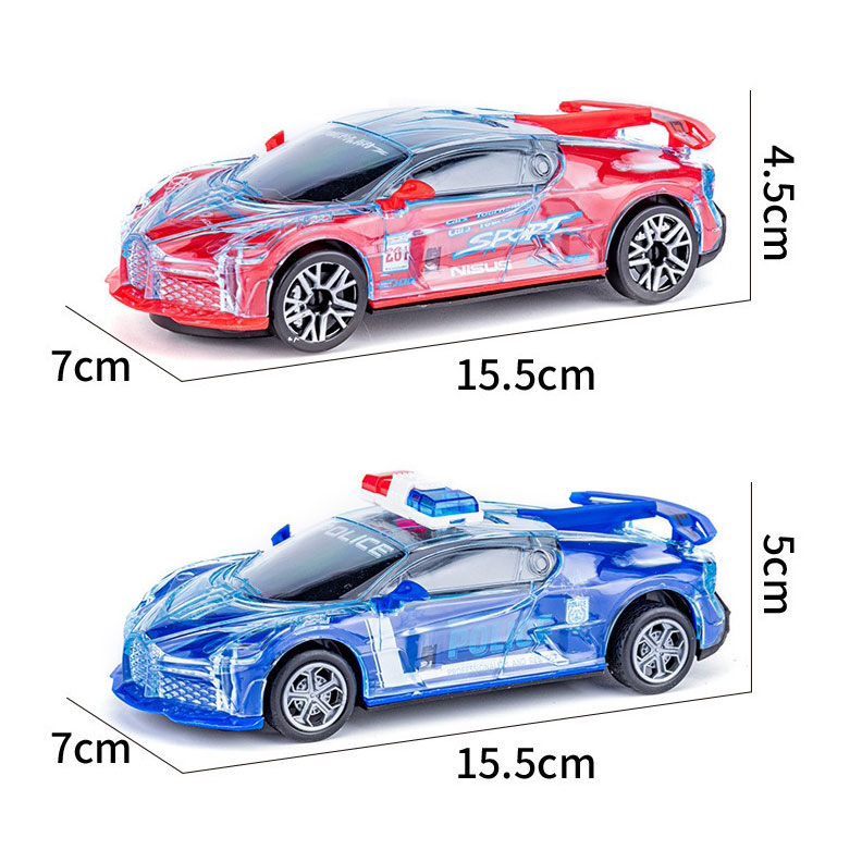Friction Toy Car with Inertial Rebound Electric Function and Luminous Alloy Material