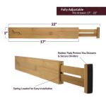 Set of 4 Bamboo Wooden Adjustable Drawer Divider