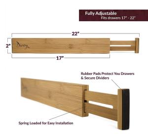 China adjustable bamboo wooden silverware drawer organizers drawer dividers wholesale