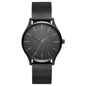 China Black Mesh Mens Stainless Steel Watches Sapphire Crystal Glass Watch wholesale