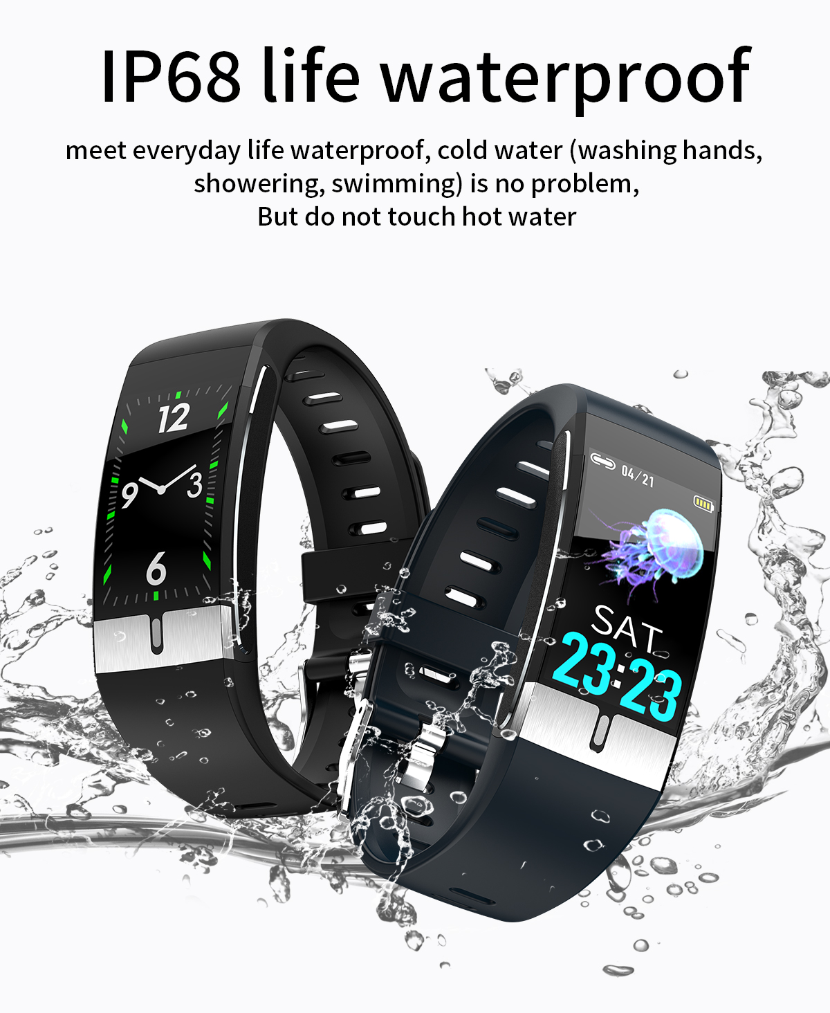 HL66 Smart watch IP68 Heart Rate Wristband For Couples USB Plug Play Charging