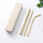 OEM Water Bottle Accessories Metal Smoothie Straws And Cleaning Brushs