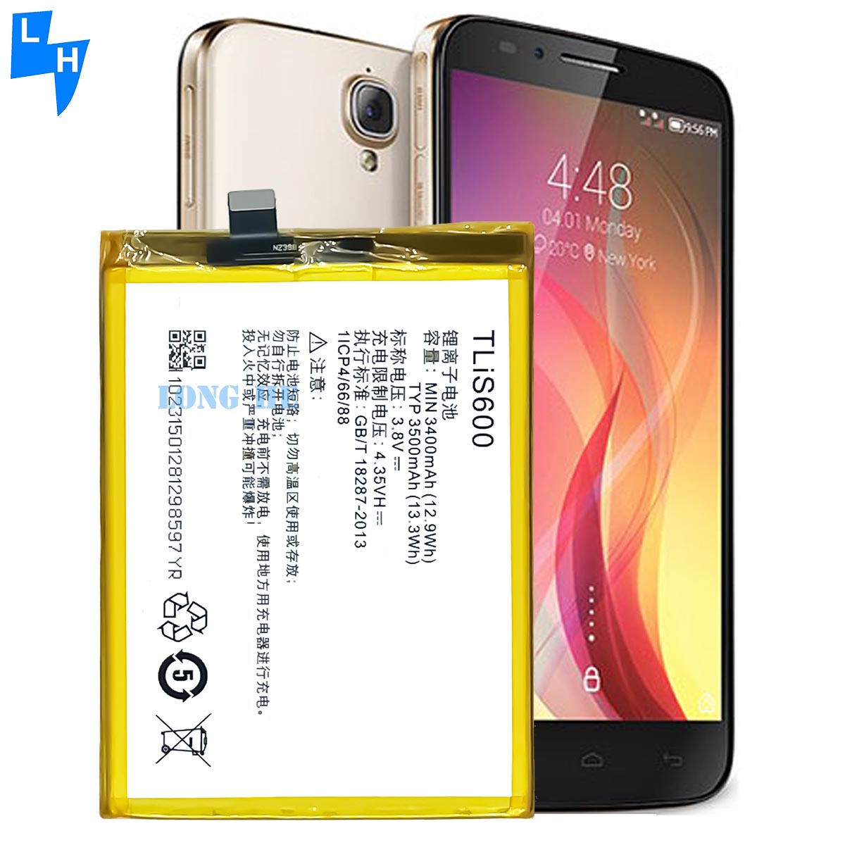 3.85V 3200mAh Battery for alcatel TLis600 alcatel 7054 3N / 3S M3G Double IC Protection RECHARGABLE