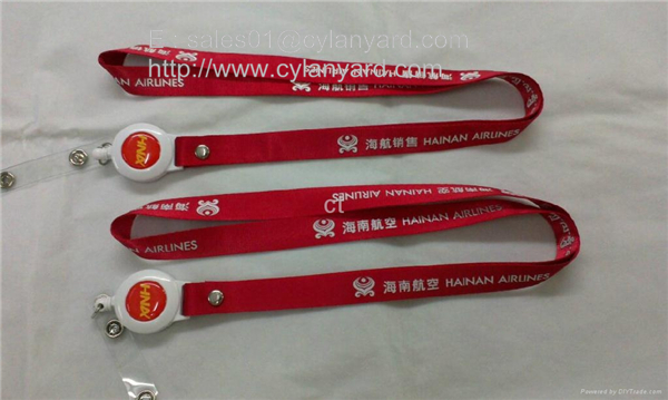 Retractable pull badge reel lanyards