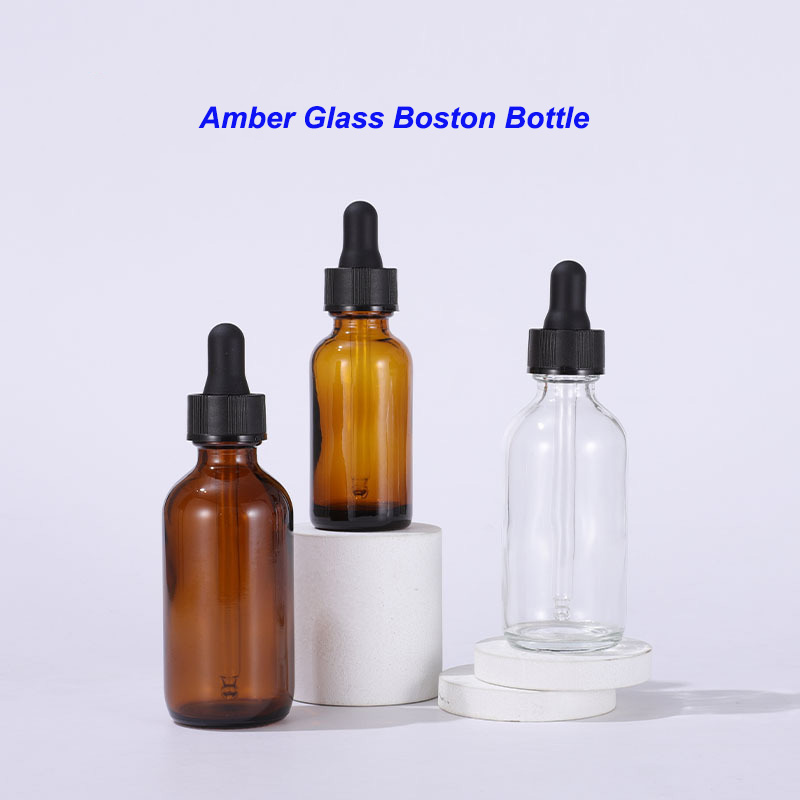 15ml 30ml 60ml 120ml 2oz Glass Amber Essential Oil Bottle Blue Glass Boston Dropper Bottle for Essential Boston Bottle