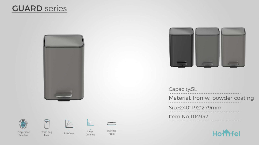 OEM Accepted 18L Rolling Cover Type Stainless Steel Trash Bin For Household Garbage Container