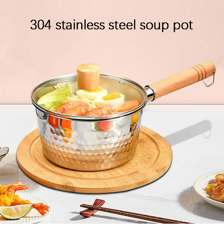 18 / 8 Kitchen Stainless Steel Cooking Pot With Glass Lid