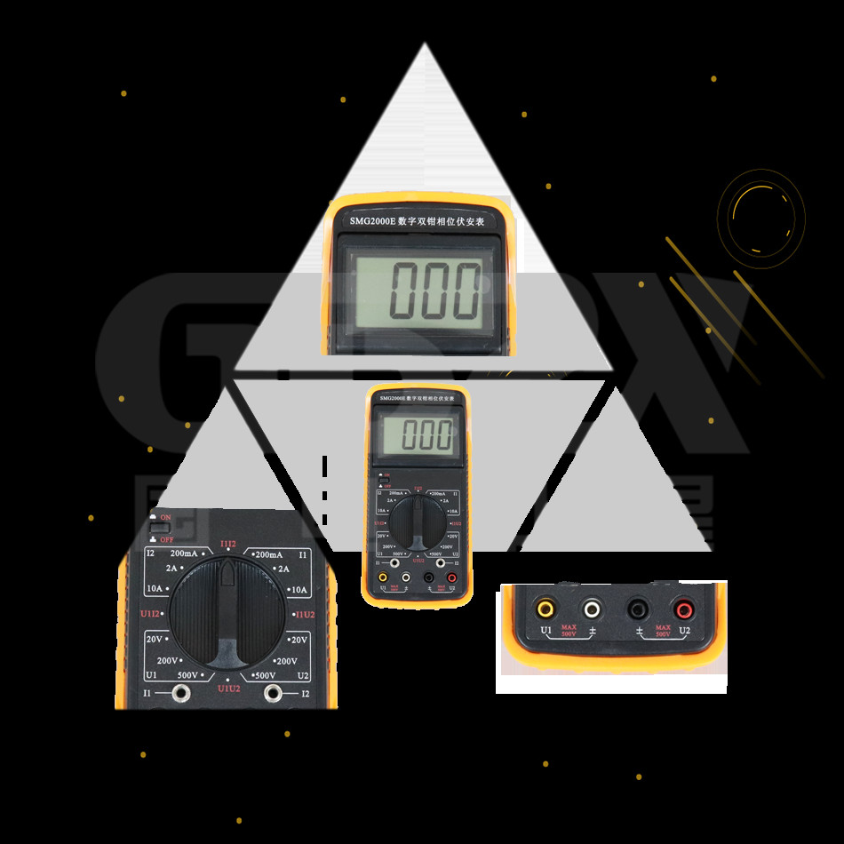 SMG2000E high resolution Digital display Double Clamp Digital Phase Meter