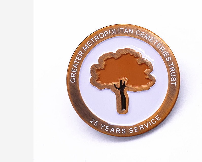 Round Shape Hard Enamel Lapel Pins Brass / Zinc Alloy / Iron Material