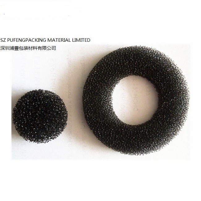 Black RoHS Open Cell Foam Filter Material , 10 PPI Reticulated Polyurethane Foam Sheet