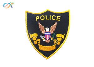 China Twill Background Fabric Police Embroidered Patch For Uniform Garments wholesale