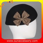 T5631185 Sun Accessory customized winner fashion 100% wool felt beret, women