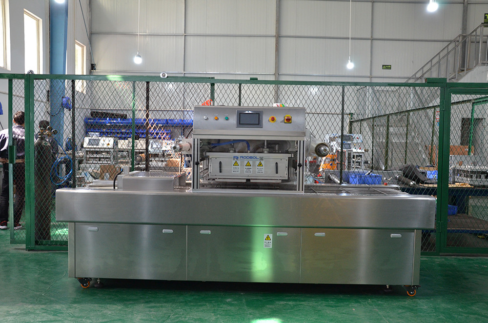 Auto Vacuum Food Tray Sealer Machine Gas Flushing Map Packaging Equipment