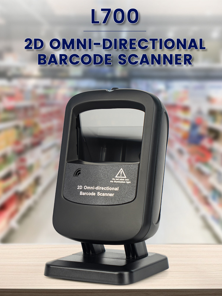 4Mil Desktop Barcode Reader 1D 2D Omnidirectional CMOS Scanner For Supermarket