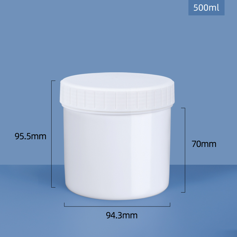 HDPE PP Empty Cookie Plastic Jar container Canister Food Storage Wide Mouth 500ml