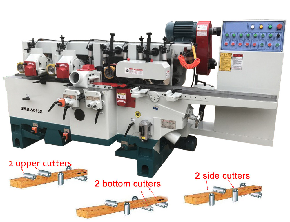 Simple and Economical Four Side Planer Machine SMB-4018 four Sides moulder for wooden floor