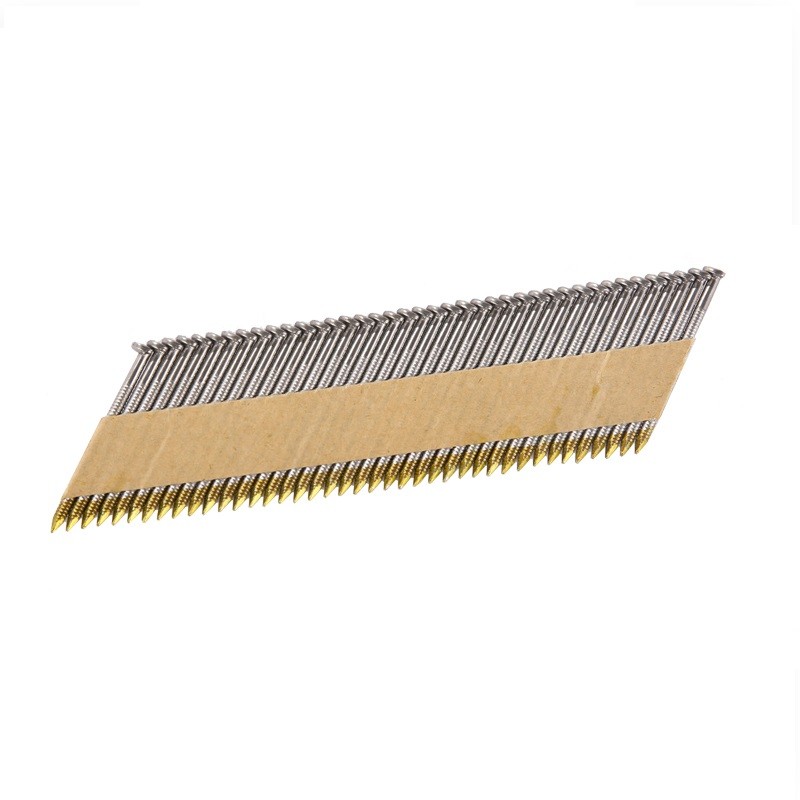 34 Degree 2.8*75mm Ring Shank Hot dipped Galvanized Paper Strip Nails For Wooden Furniture