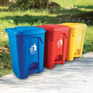 China Plastic 50l Wheelie Bin Plastic pp Material Foot Pedal Dustbin wholesale
