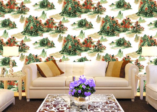 Chinese Style contemporary wall coverings Mountains And Rivers For Sofa/TV
