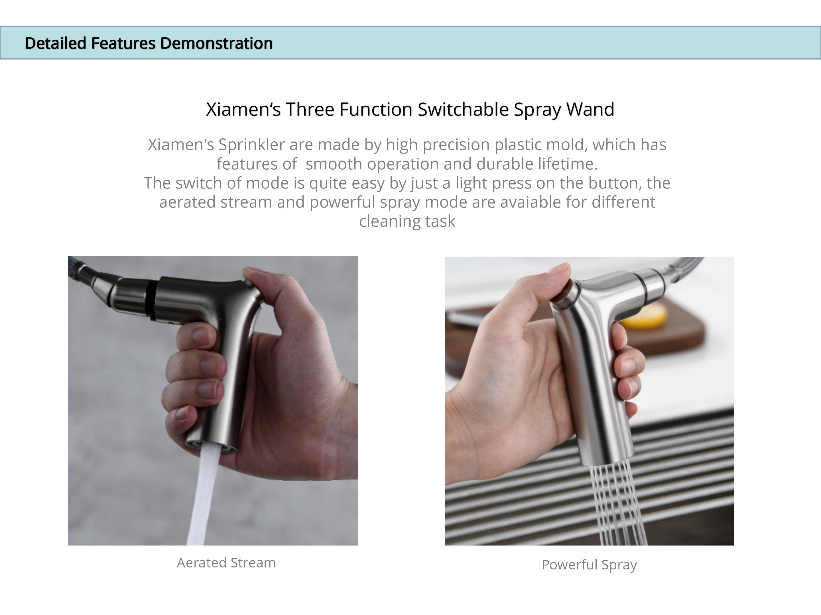 Eco Friendly Touch Activated Kitchen Faucet Ergonomic Pull Out Spray Tap