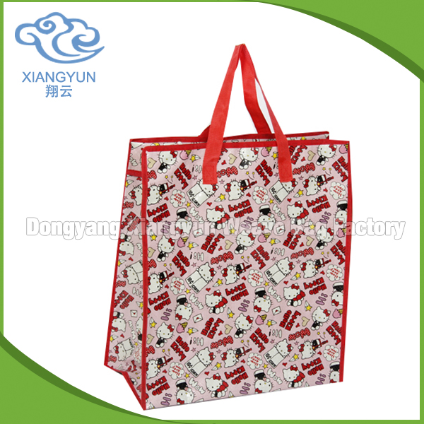 Reusable Shopping Laminated Pp Woven Bag Bag Flower Design Gravure Printing Shopping Bag