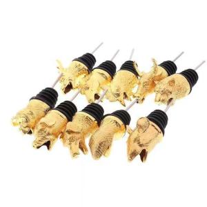 China Metal Animal Head Wine Pourer Zinc Alloy Material Customized wholesale