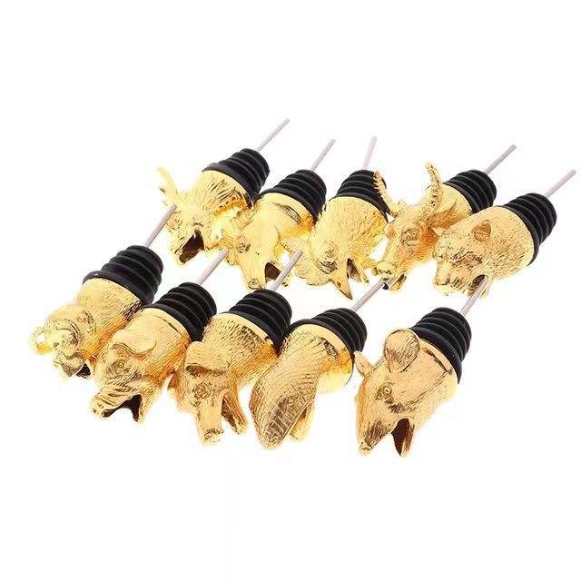 Metal Animal Head Wine Pourer Zinc Alloy Material Customized