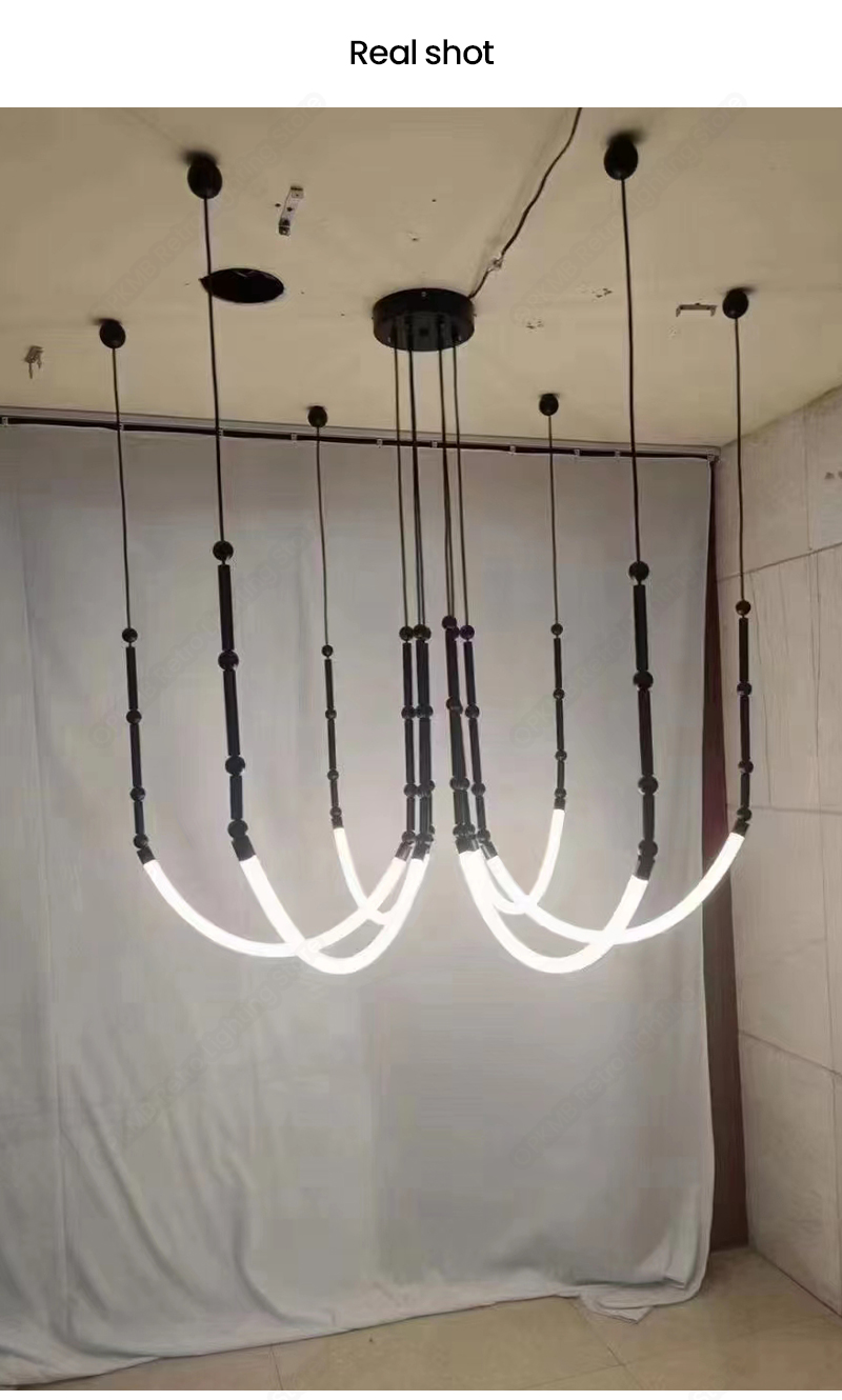 modern minimalistic line chandelier nordic designer creative lamps(wh-mi-450)