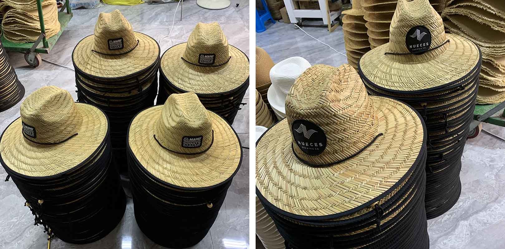 11.5cm Wide Brim Patch Straw Hat Woven Raffia Grass For Surfing