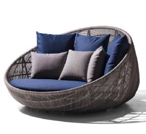 China New Design PE Rattan Outdoor wicker Furniture Patio Garden Furniture Sofa Bed wholesale