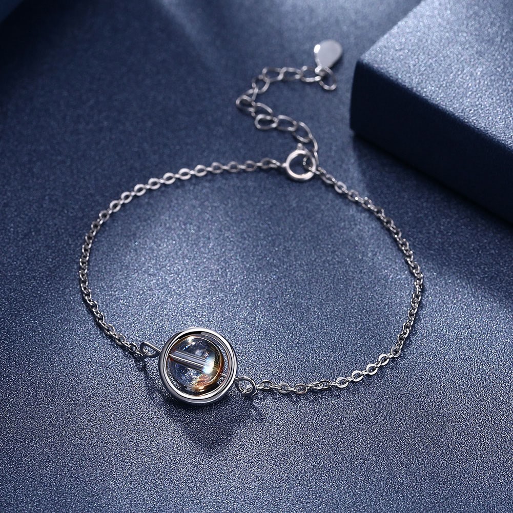 0.64ft 2.4g Sterling Silver Slider Bracelets S925 Adjustable Round Bead Bracelet