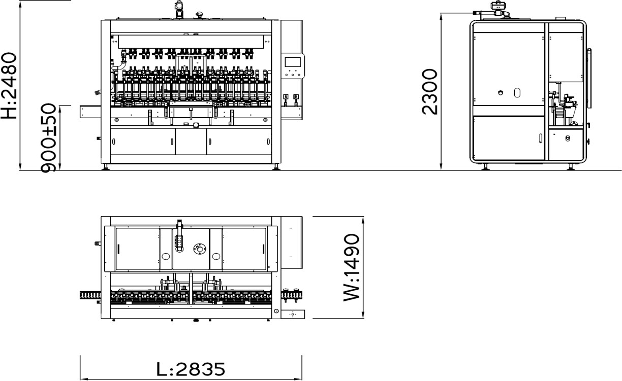 120bpm 4 Head Liquid Filling Machinery