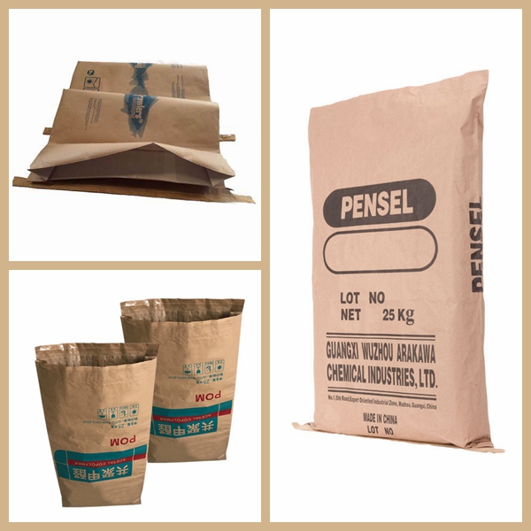 Cement Chemical Bag Paper 50kg Extensible Sack Kraft Paper Brown Color