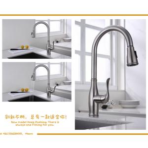 China CUPC Hose Deck Mounted Kitchen Faucet Sus304 Solid Stainless Steel Taps wholesale