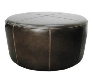 China American style round Bedroom leather upholstery wheel ottoman wholesale