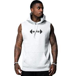 China Wholesale Apparel Men Logo Printing Polyester Sleeveless Hoodies wholesale