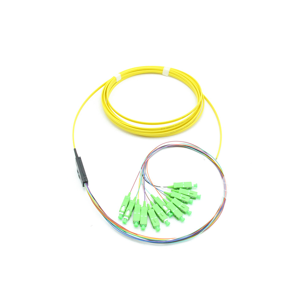 G657A2 Fiber Optic Pigtail SC APC 12C Ribbon Fanout Single Mode