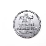 Metal Military Challenge Coins / 3D Antique Silver Coins For Promotional