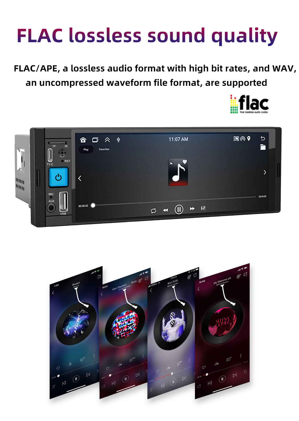 Carplay Android Auto Multimedia Player with Nand Flash Memory 32G Bluetooth MirrorLink