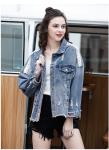 ODM OEM Spring Ladies Jackets Coats Long Sleeve Denim Jacket