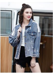 China ODM OEM Spring Ladies Jackets Coats Long Sleeve Denim Jacket wholesale