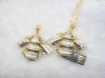 Customized Logo Animal Diamond necklace Jewelry USB flash drive 8Gb