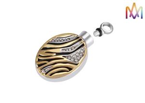 China Corrugated Oval Ashes Engraved Necklace Charms 27.5G wholesale