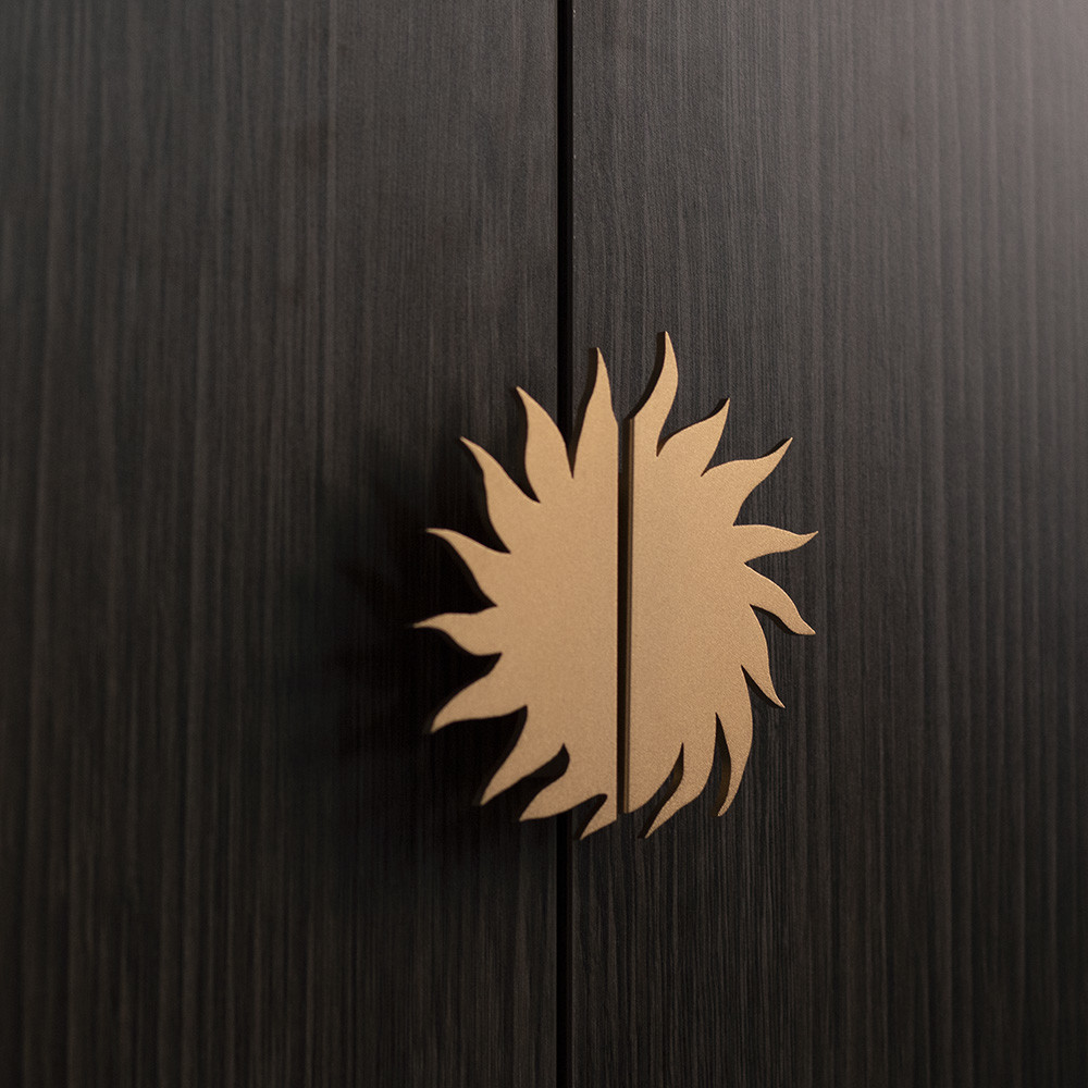 Luxury 11cm Sun Flower Cabinet Gold Handles For Home Hardware