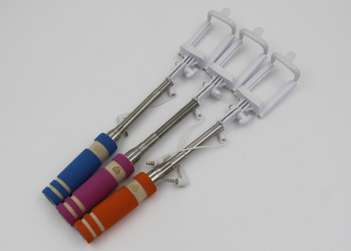 Stainless Steel + ABS + Foam Smartphone Selfie Stick With Logo Printing