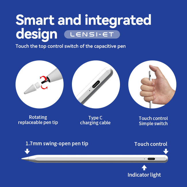 Bluetooth Electronic Stylus Pen For Apple Ipad White Active Stylus Digital Pen